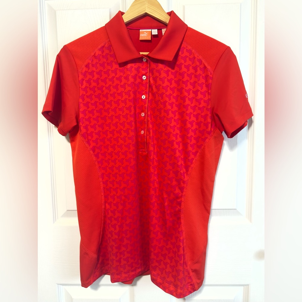 Puma Golf Polo Women Sz M Orange